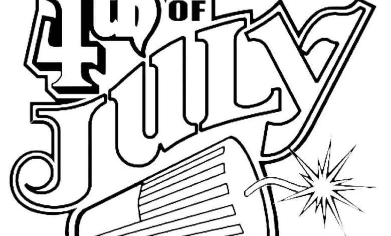 4th of July Coloring Page