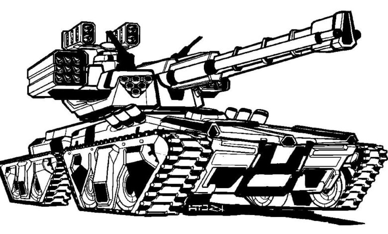 Advanced War Tank Coloring Page