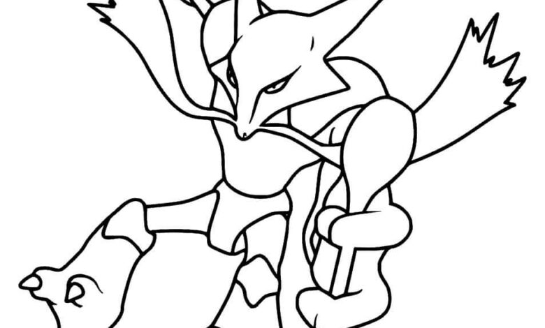 Alakazam Pokemon Coloring Page