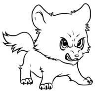 Angry Baby Wolf Coloring Page