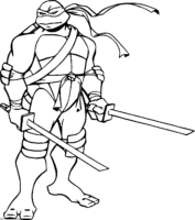 Angry Leonardo TMNT Coloring Page