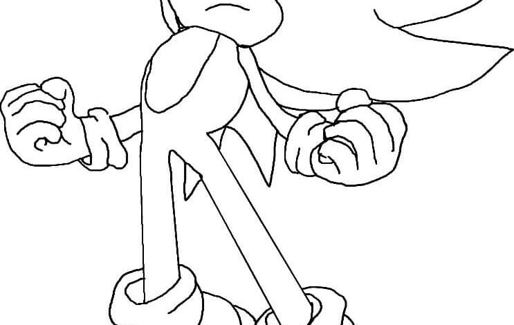 Angry Powerful Sonic Coloring Page