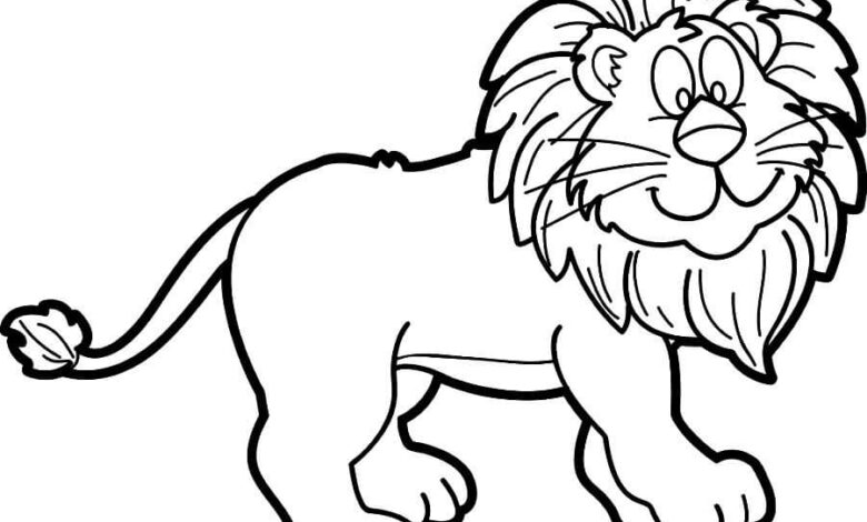 Animal Cute Lion Coloring Page for Kids