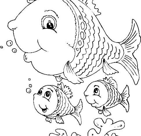 Animal Laughing Fish Coloring Page