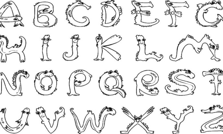 Animals Abc Coloring Page