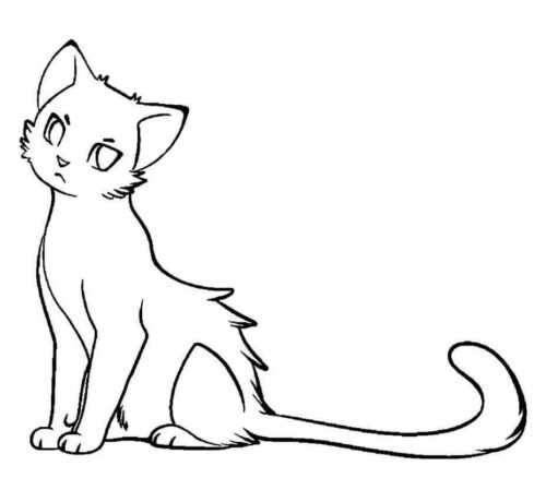 Anime Cat Coloring Page