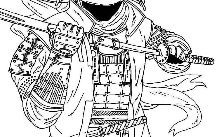 Anime Samurai Coloring Page