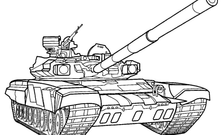 Artillery War Tank Coloring Page