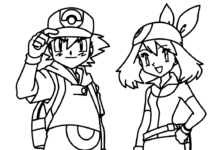 Ash Misty Pokemon Coloring Pages