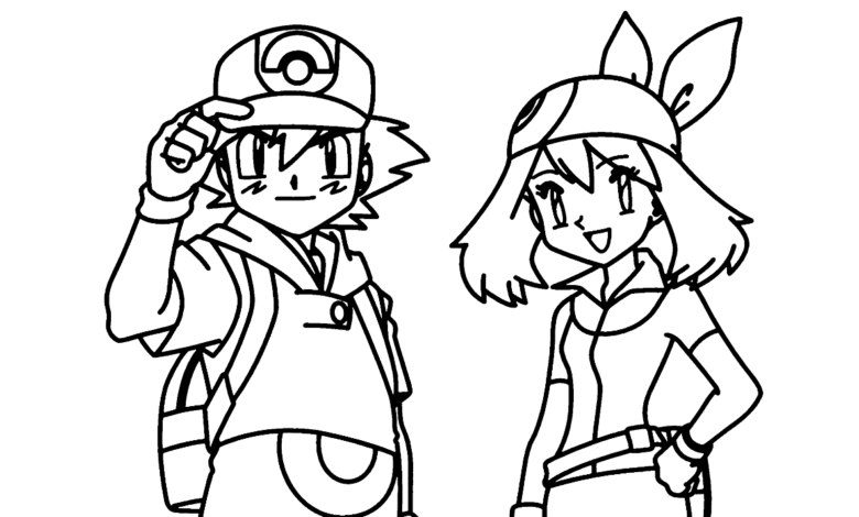 Ash ve Misty Pokemon Boyama Sayfası | Ausmalbilder