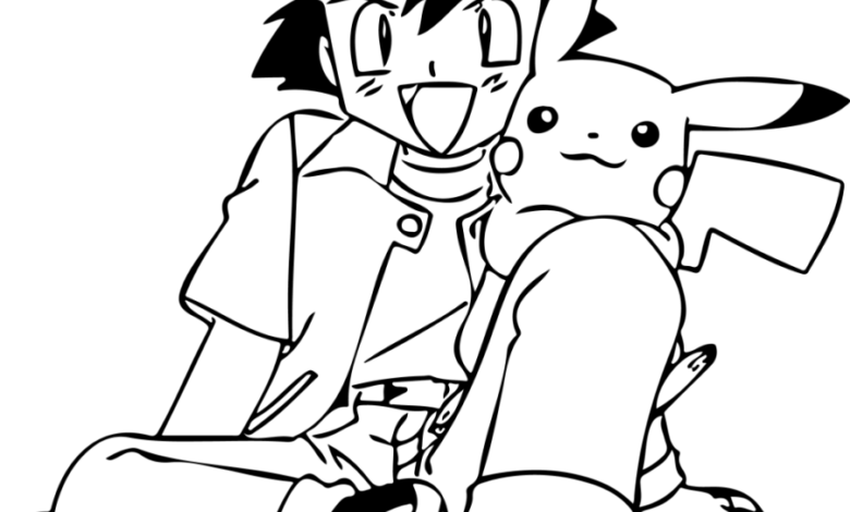 Ash Pokemon Coloring Pages