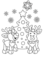 Baby Deer Christmas Coloring Page