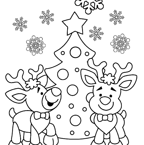 Baby Animals Christmas Coloring Page