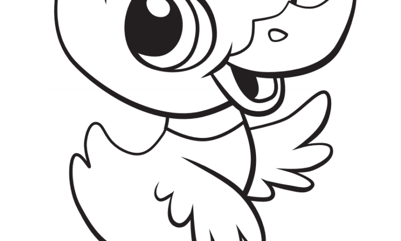 Baby Duck Coloring Page