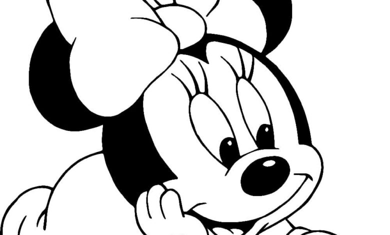 Baby Minnie Mouse Coloring Page