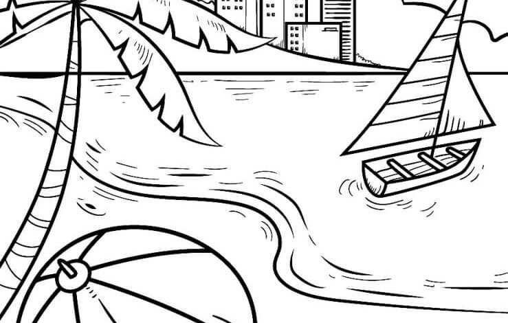 Beach Coloring Page