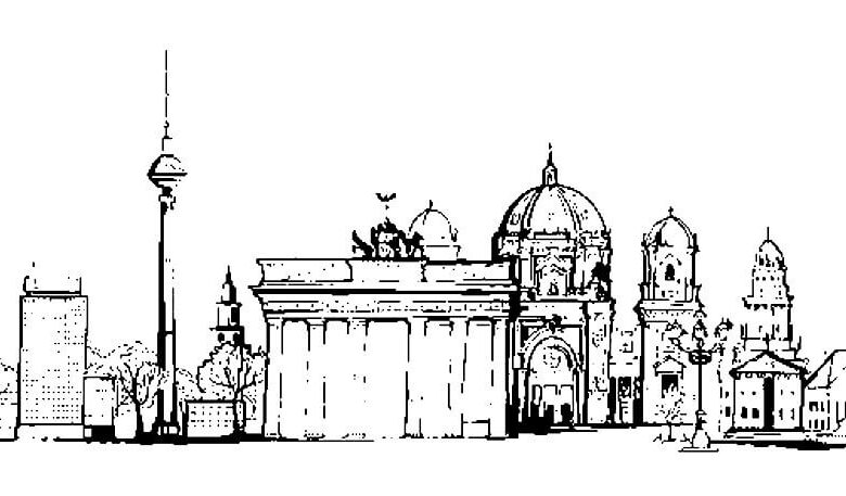 Berlin City Architecture Coloring Page