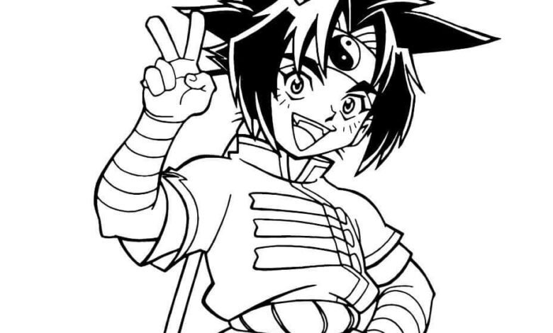 Beyblade Rei Coloring Page