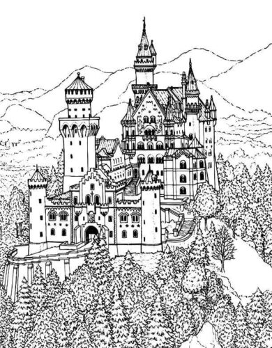 Big Castle Coloring Page