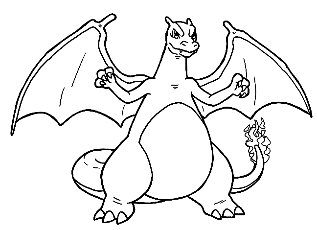 Big Charizard Pokemon Coloring Page