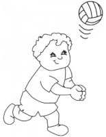 Boy Playing Volleyball Coloring Page