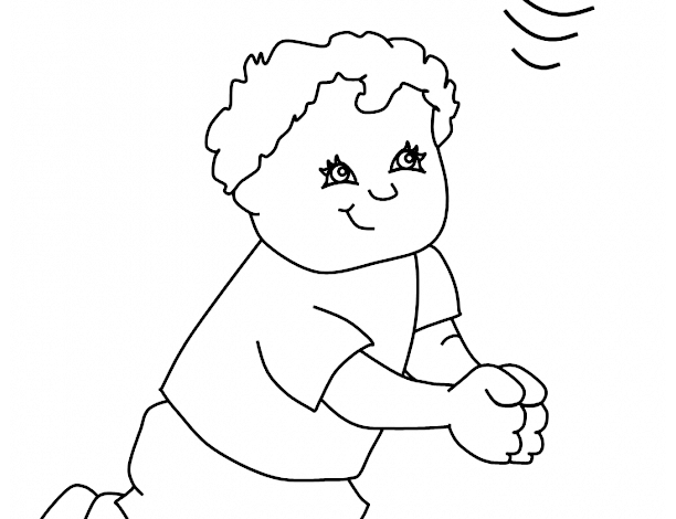 Boy Playing Volleyball Coloring Page