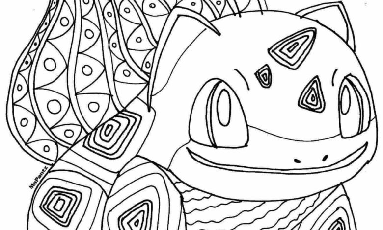 Bulbasaur Mandala Pokemon Coloring Page