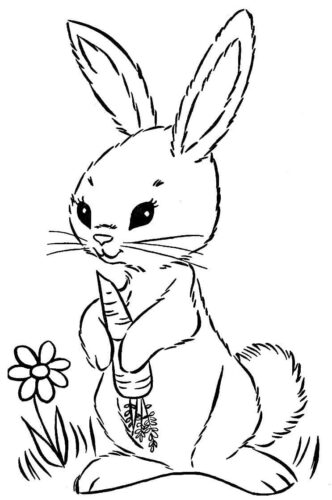 Carrot Bunny Coloring Page