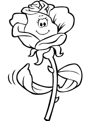 Cartoon Flowers Coloring Page