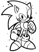 Cartoon Sonic Coloring Page
