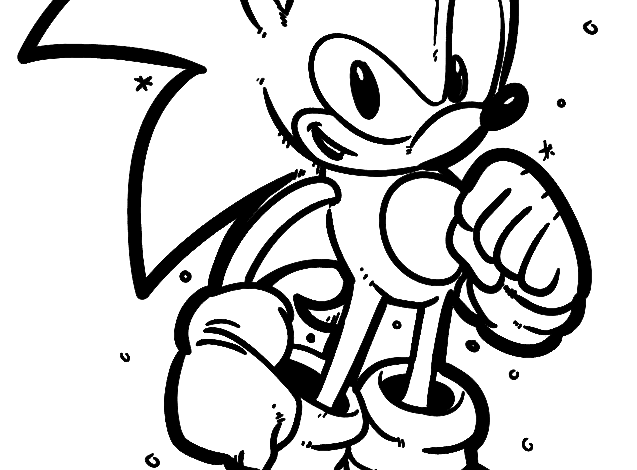 Cartoon Sonic Coloring Page