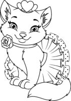 Flower Cat Coloring Page