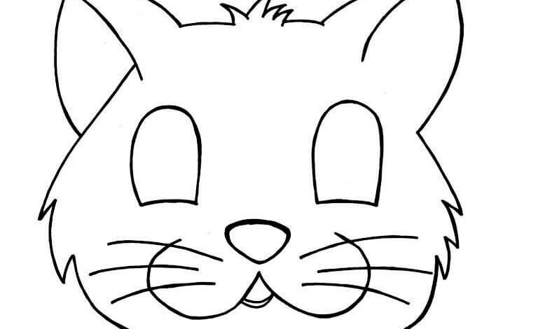 Cat Head Coloring Page