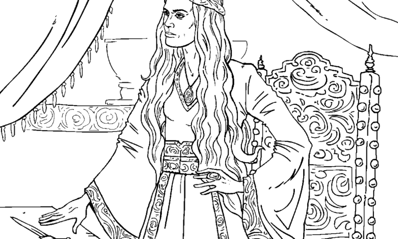Cersei Lannister Game of Thrones Coloring Page