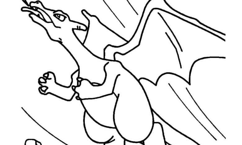 Charizard Attack Coloring Pages