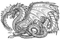 Complex Dragon Drawing Coloring Page