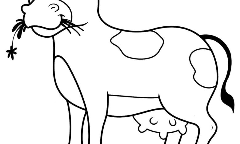Cow Eating Coloring Pages