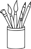 Paint Brushes Coloring Page