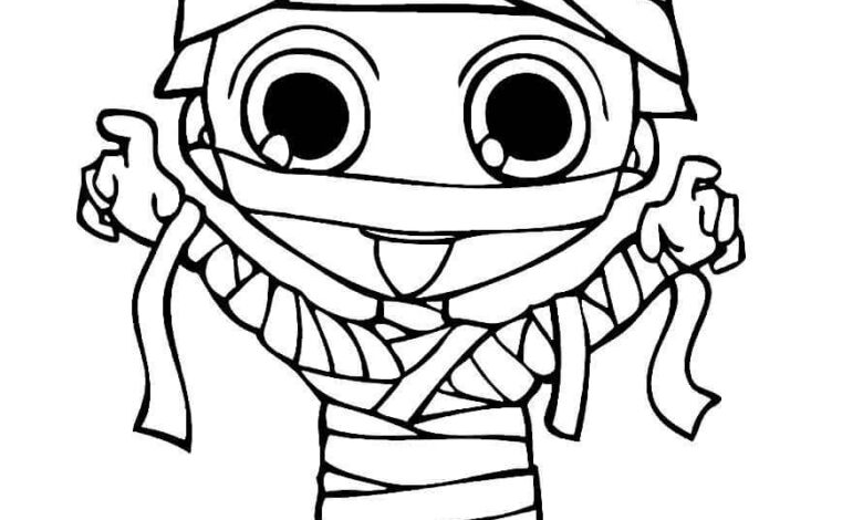 Cute Baby Mummy Coloring Page