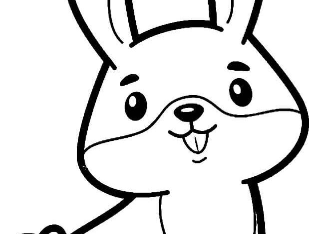Cute Baby Rabbit Coloring Page