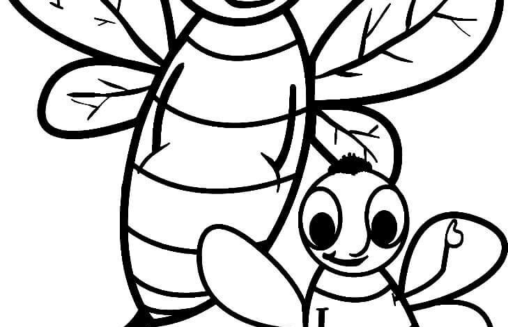 Cute Bee Animal Coloring Page