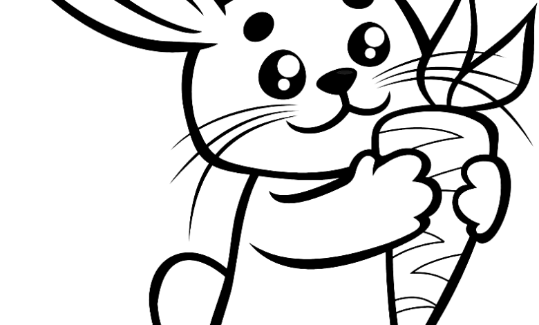 Cute Bunny Coloring Page