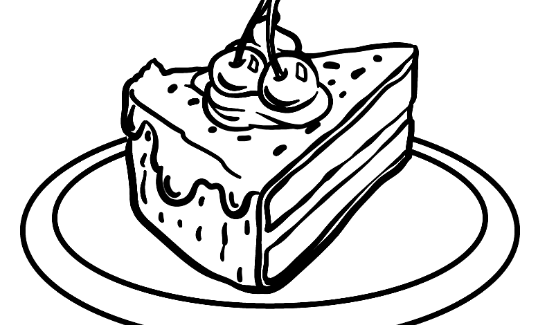 Cute Cake Coloring Page