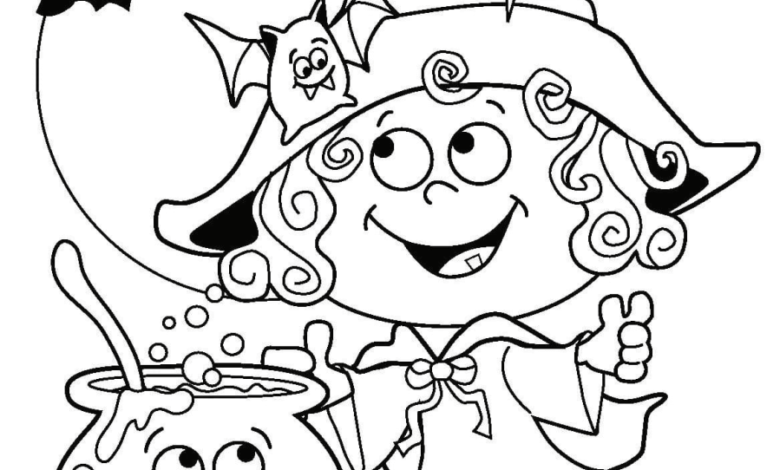 Cute Halloween Coloring Page