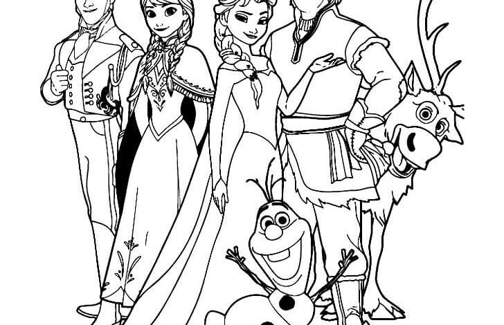 Deer Frozen Coloring Page