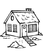 Detached House Coloring Page