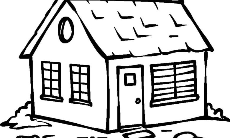 Detached House Coloring Page