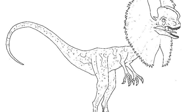 Dilophosaurus Coloring Page