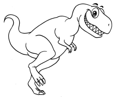 Dinosaur Smile T Rex Coloring Page