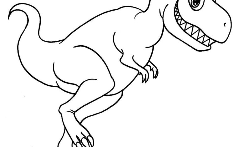 Dinosaur Smile T Rex Coloring Page